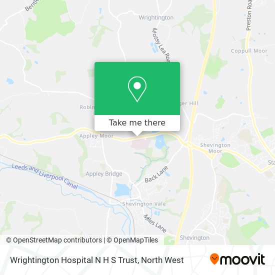 Wrightington Hospital N H S Trust map