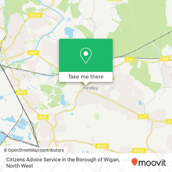 Citizens Advice Service in the Borough of Wigan map