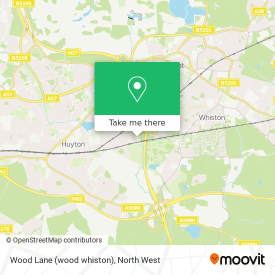 How to get to Wood Lane (wood whiston) in Huyton by Bus or Train