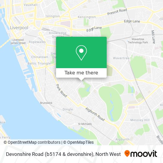Devonshire Road (b5174 & devonshire) map