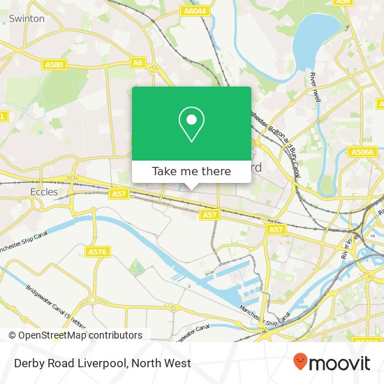 Derby Road Liverpool, Salford Salford map