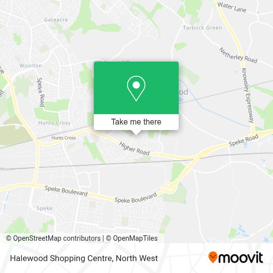 How to get to Halewood Shopping Centre by bus or train?