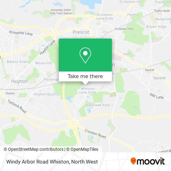 Windy Arbor Road Whiston map