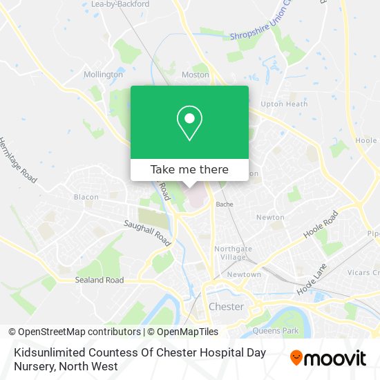 How to get to Kidsunlimited Countess Of Chester Hospital Day Nursery by