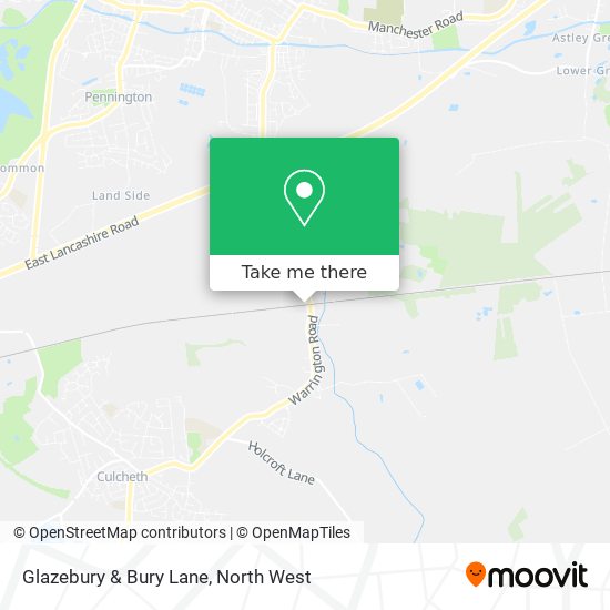 Glazebury & Bury Lane map