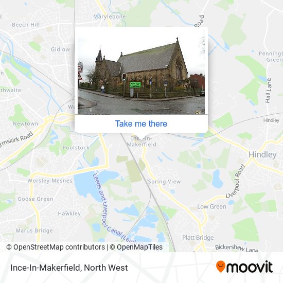 Ince-In-Makerfield map