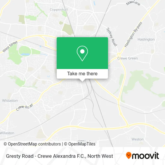Gresty Road - Crewe Alexandra F.C. map