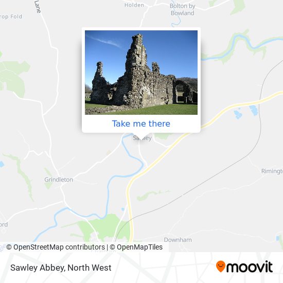 Sawley Abbey map