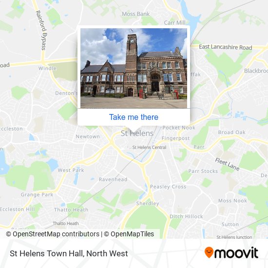 St Helens Town Hall map