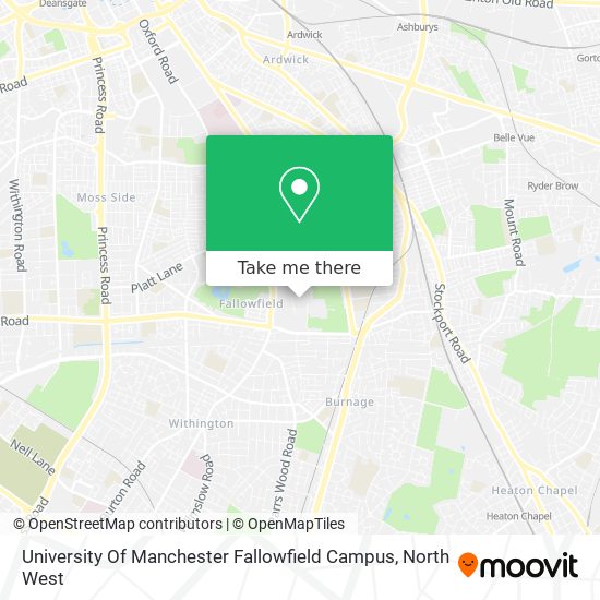 University Of Manchester Fallowfield Campus map