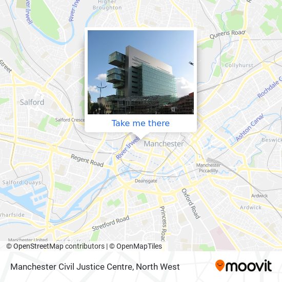 Manchester Civil Justice Centre map