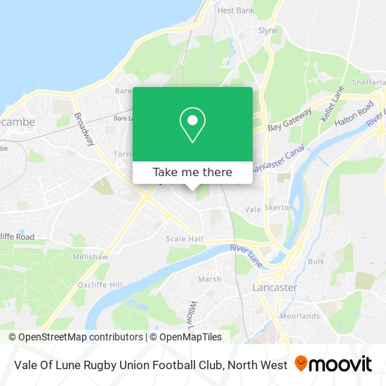 Vale Of Lune Rugby Union Football Club map