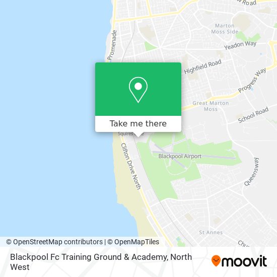 Blackpool Fc Training Ground & Academy map