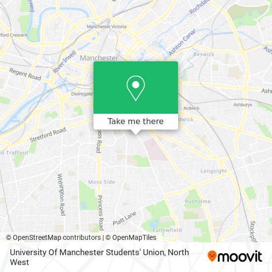 University Of Manchester Students' Union map