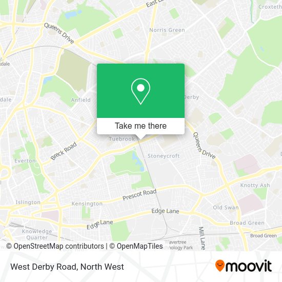 How to get to West Derby Road in Liverpool by bus or train?