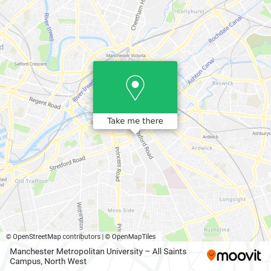 Manchester Metropolitan University – All Saints Campus map