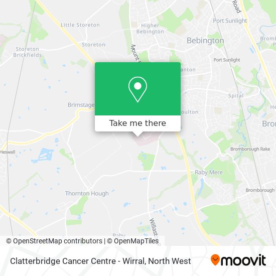 Clatterbridge Cancer Centre - Wirral map