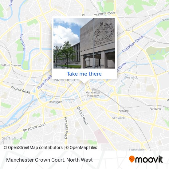 Manchester Crown Court map