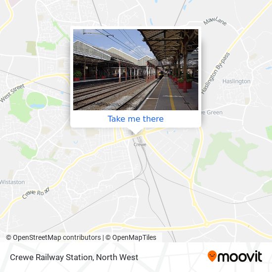 How to get to Crewe Railway Station by bus or train?