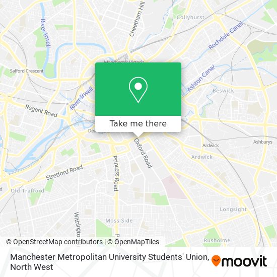 Manchester Metropolitan University Students' Union map