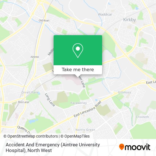 Accident And Emergency (Aintree University Hospital) map