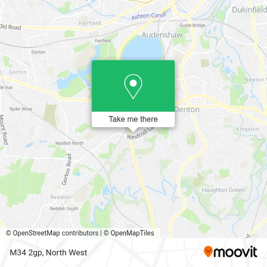 How to Get to M34 2gp in Denton by Bus, Light Rail or Train?
