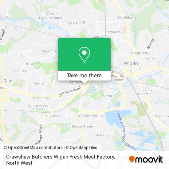 Crawshaw Butchers Wigan Fresh Meat Factory map