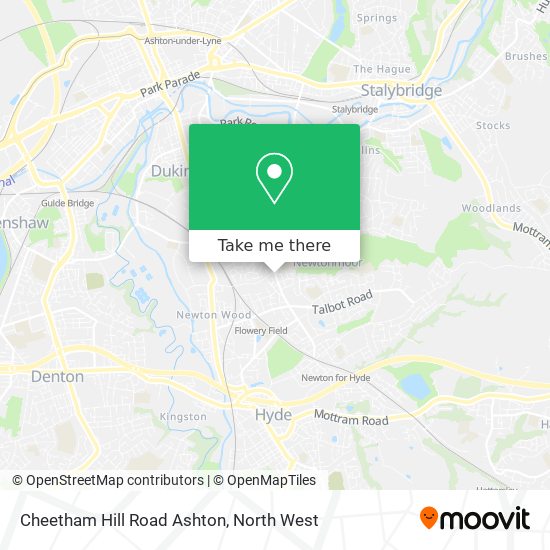 Cheetham Hill Road Ashton map