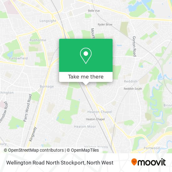 Wellington Road North Stockport map