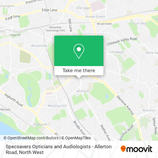 Specsavers Opticians and Audiologists - Allerton Road map