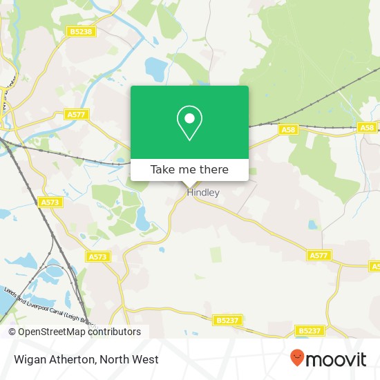 Wigan Atherton, Hindley Wigan map