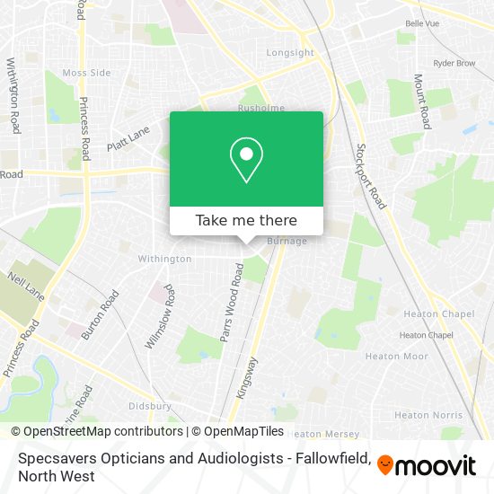 Specsavers Opticians and Audiologists - Fallowfield map