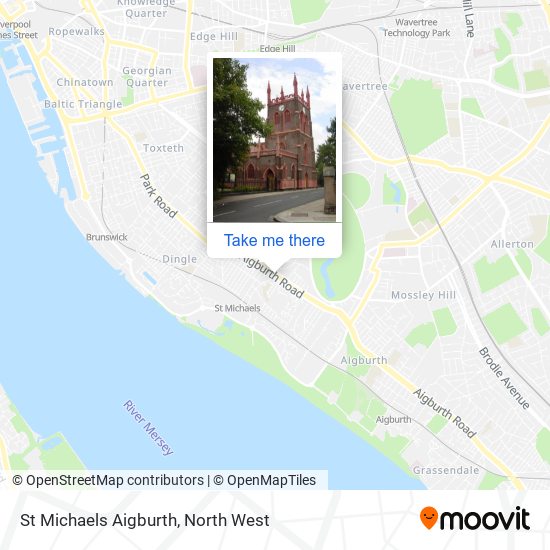 How to get to St Michaels Aigburth in Liverpool by Bus or Train