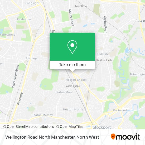 Wellington Road North Manchester map