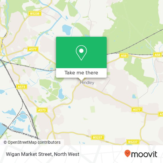 Wigan Market Street, Hindley Wigan map