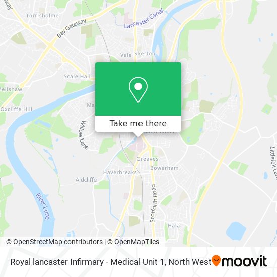 Royal lancaster Infirmary - Medical Unit 1 map