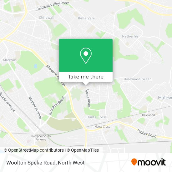 Woolton Speke Road map