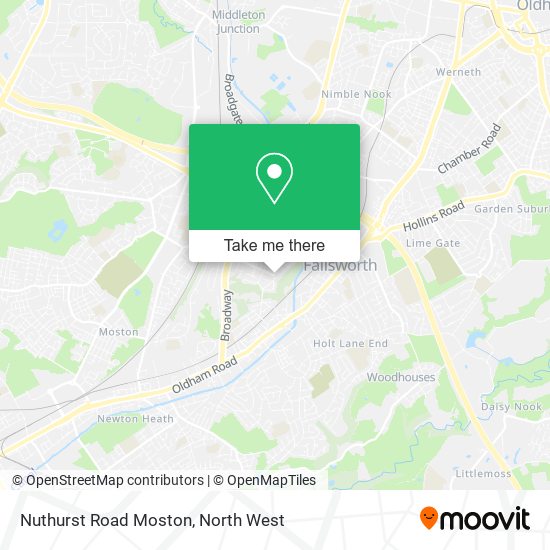 Nuthurst Road Moston map