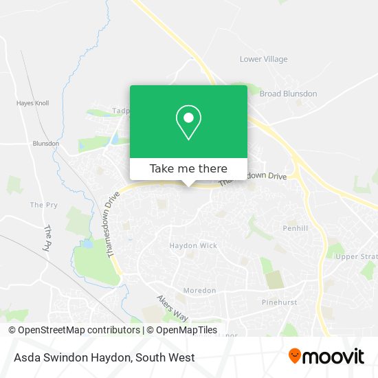 Asda Swindon Haydon map
