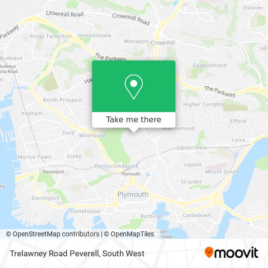 Trelawney Road Peverell map
