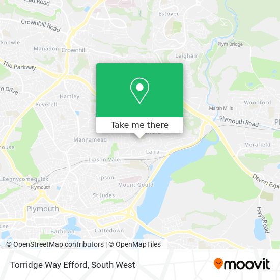 Torridge Way Efford map