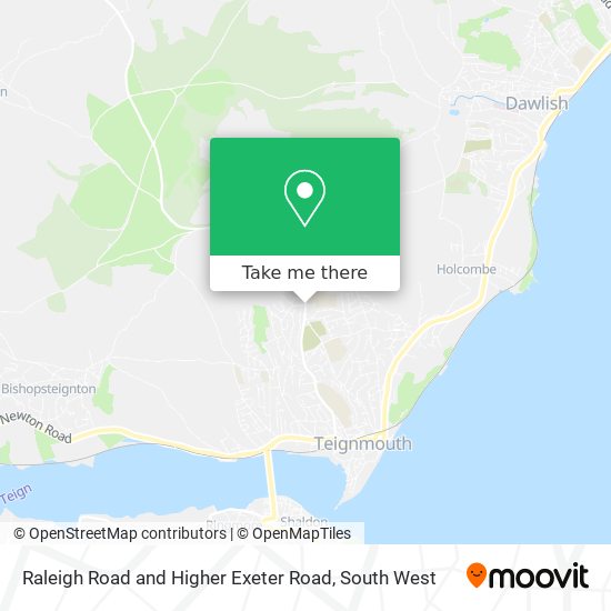 Raleigh Road and Higher Exeter Road map