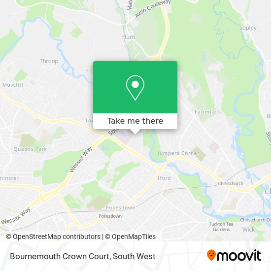 Bournemouth Crown Court map