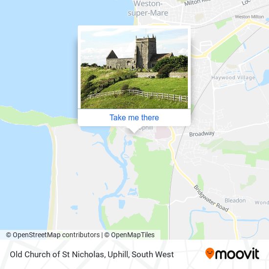 Old Church of St Nicholas, Uphill map