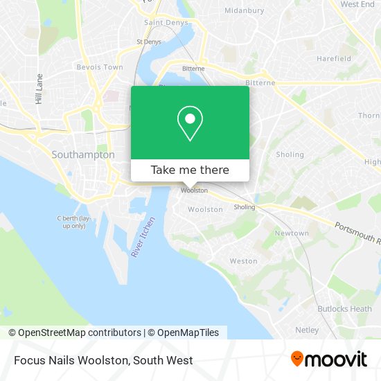 Focus Nails Woolston map