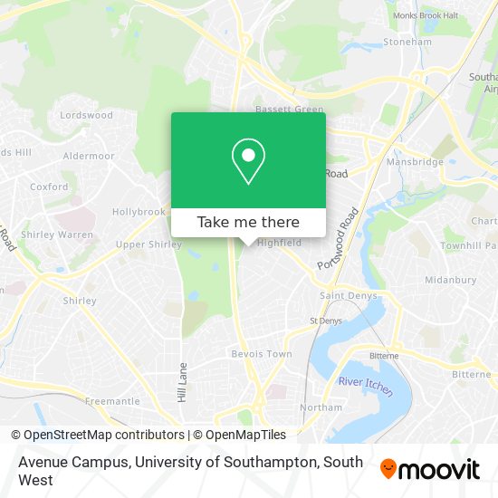 Avenue Campus, University of Southampton map