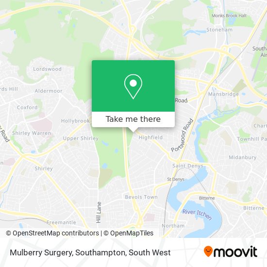 Mulberry Surgery, Southampton map