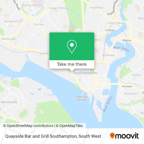 Quayside Bar and Grill Southampton map