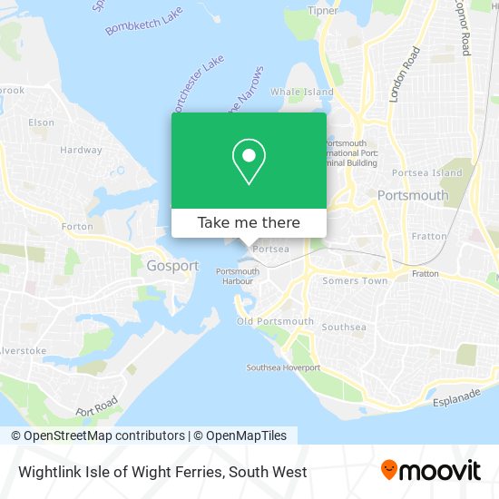 Wightlink Isle of Wight Ferries map