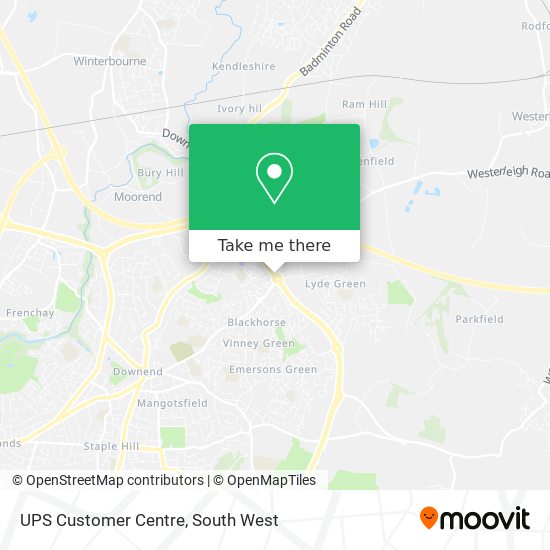 UPS Customer Centre map